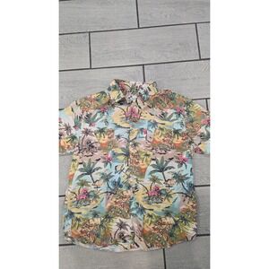 Oliver & Burke Mens Tropical Hula Dancer Tiki Island Aloha Shirt Large Multi